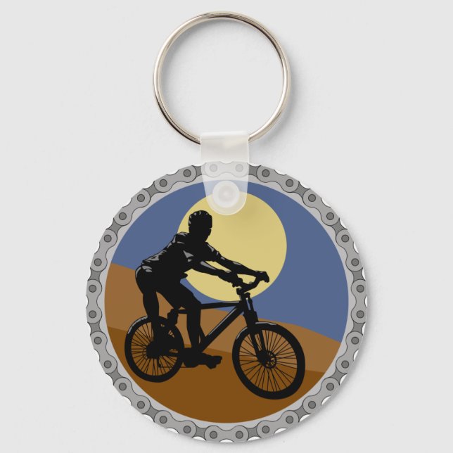 Bike Cyclist Design Key Ring (Front)