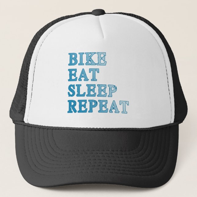 Bike, Eat, Sleep, Repeat Products Trucker Hat (Front)