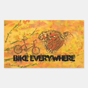 Bike Everywhere Rectangular Sticker
