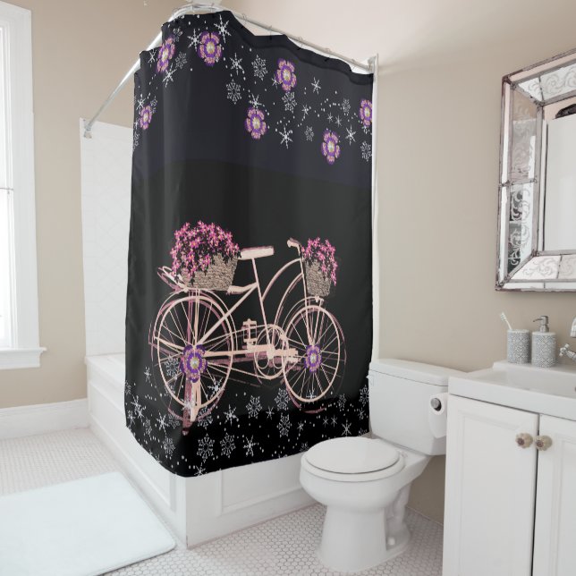 Bike flowes shower curtain (In Situ)