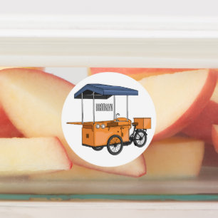 Bike food cart cartoon illustration