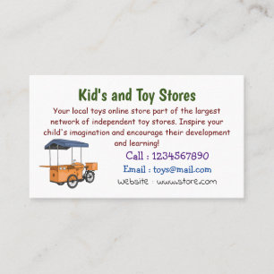 Bike food cart cartoon illustration business card