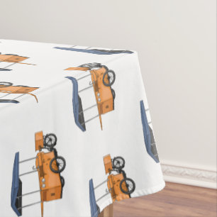 Bike food cart cartoon illustration tablecloth