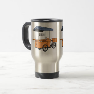 Bike food cart cartoon illustration travel mug