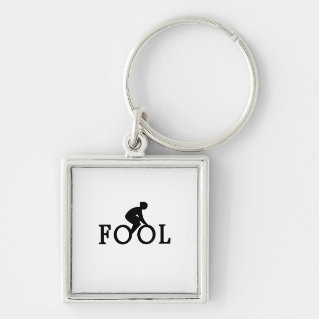 Bike Fool - Cyclist Fan Gift Key Ring (Front)