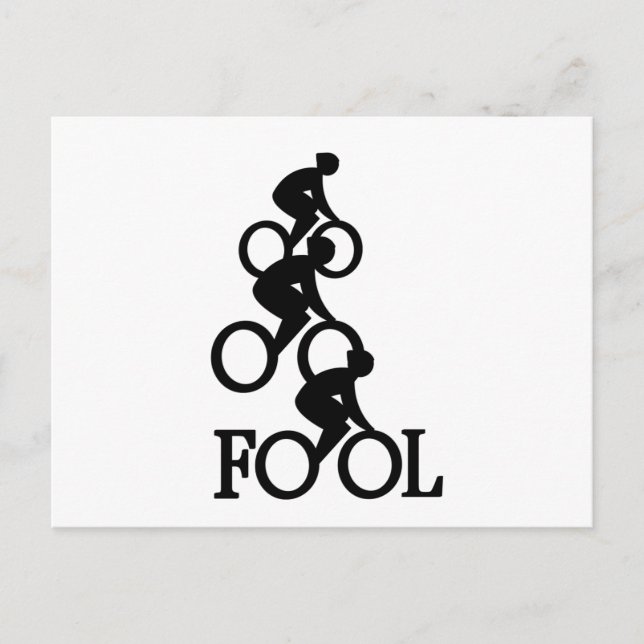 Bike Fool - Cyclist Fan Gift Postcard (Front)