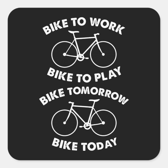 Bike Forever - Cool Cycling Square Sticker (Front)