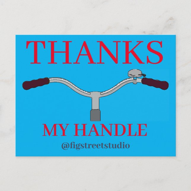 Bike Handle Bars & Bell, add text,  Postcard (Front)
