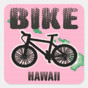 bike hawaii square sticker
