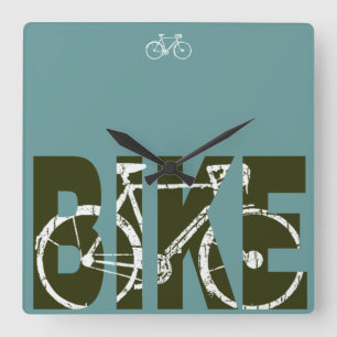 Bike Hour . time for biking Square Wall Clock