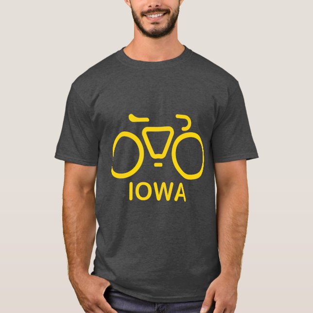 Bike Iowa Cycling Iowa College Theme T-Shirt (Front)