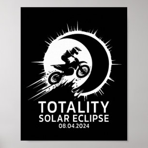 Bike Kids Mens Boys Total Solar Eclipse 2024 Motoc Poster