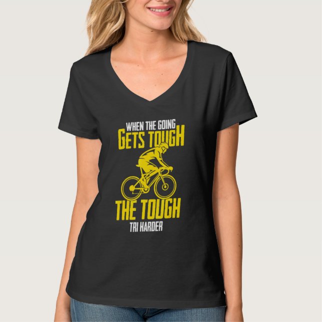 Bike Lock When The Going Gets Tough Bicycle T-Shirt (Front)