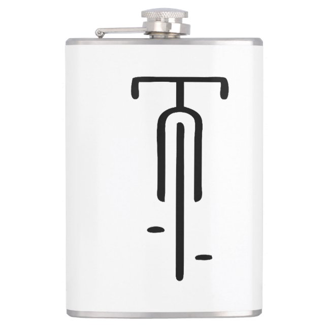 Bike logo minimal Retro, Cycling and Bicycle Lover Hip Flask (Front)
