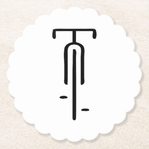 Bike logo minimal Retro, Cycling and Bicycle Lover Paper Coaster