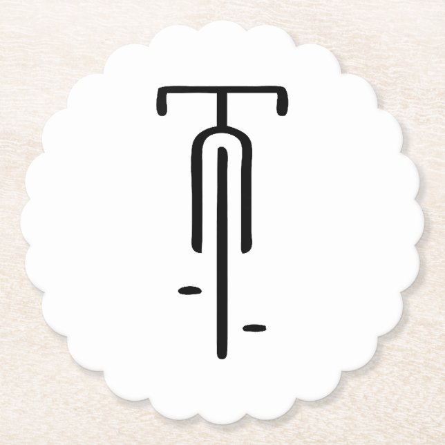 Bike logo minimal Retro, Cycling and Bicycle Lover Paper Coaster (Front)