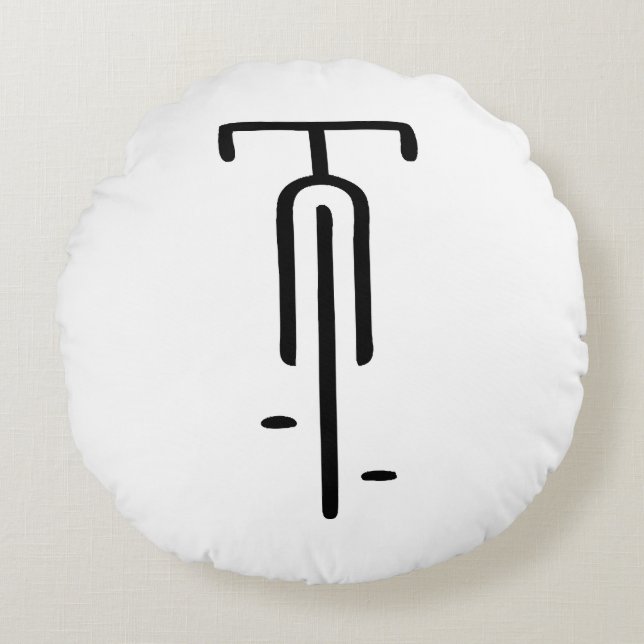 Bike logo minimal Retro, Cycling and Bicycle Lover Round Cushion (Front)