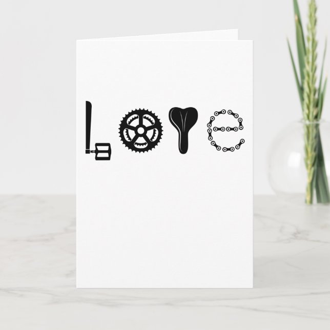 BIKE LOVE RACING BIKE PARTS Funny Cycling Bicycle Card (Front)