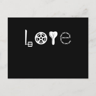 BIKE LOVE RACING BIKE PARTS Funny Cycling Bicycle Postcard