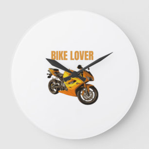 Bike Lover Motorcycle T-Shirt Sport Bike Rider D Large Clock
