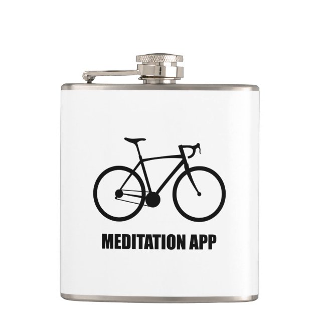 Bike Meditation App Hip Flask (Front)