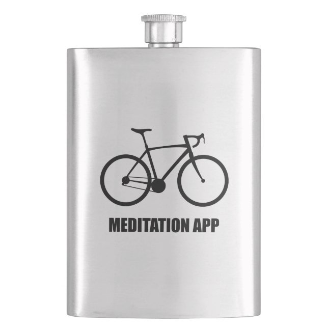 Bike Meditation App Hip Flask (Front)
