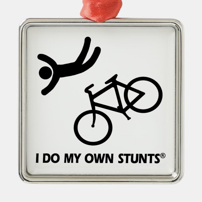 Bike My Own Stunts Metal Tree Decoration (Front)