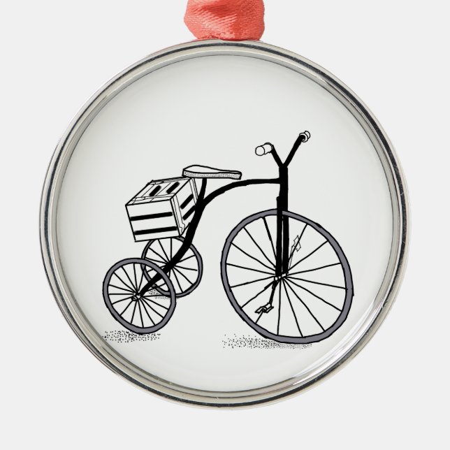 Bike on 3 wheels metal tree decoration (Front)