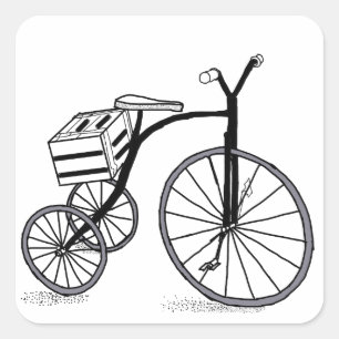 Bike on 3 wheels square sticker