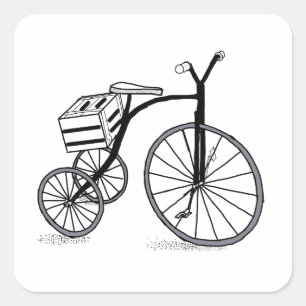 Bike on 3 wheels square sticker