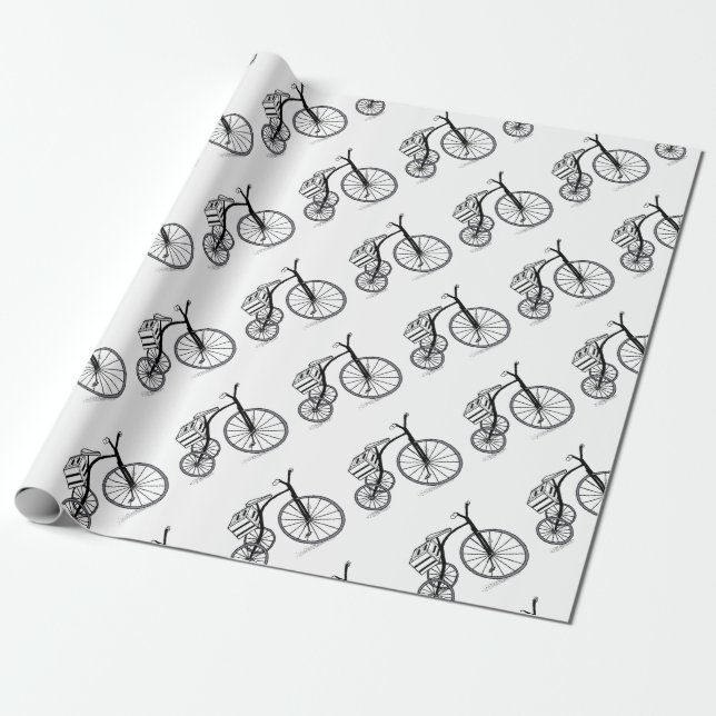 Bike on 3 wheels wrapping paper (Unrolled)