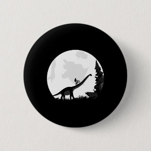 Bike On A Dinosaur Moon Silhouette Mtb Mountain Bi 6 Cm Round Badge
