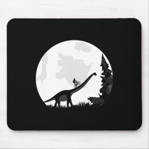 Bike On A Dinosaur Moon Silhouette Mtb Mountain Bi Mouse Pad