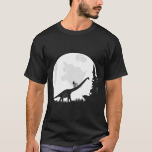 Bike On A Dinosaur Moon Silhouette Mtb Mountain Bi T-Shirt