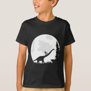 Bike On A Dinosaur Moon Silhouette Mtb Mountain Bi T-Shirt