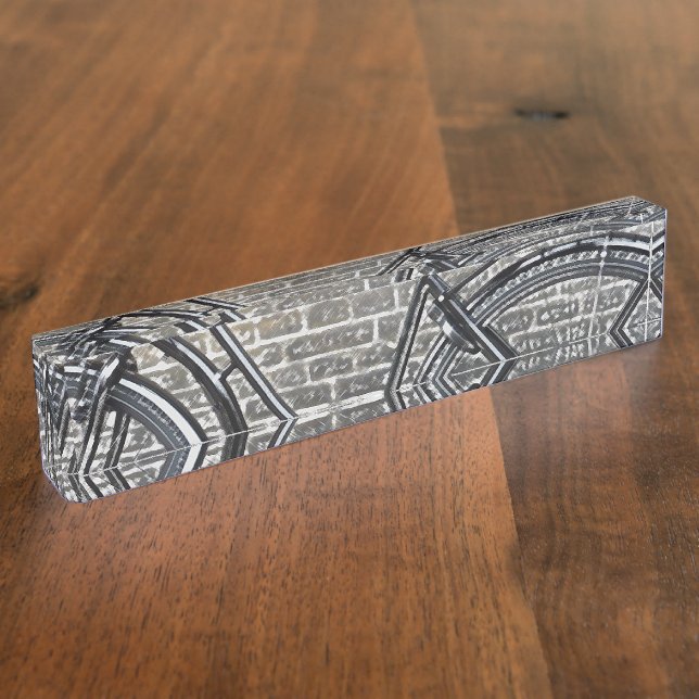 Bike on Brick Wall Nameplate (Side)