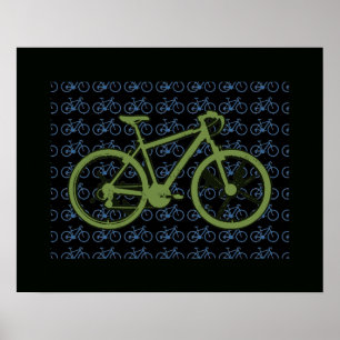 bike on cool pattern poster
