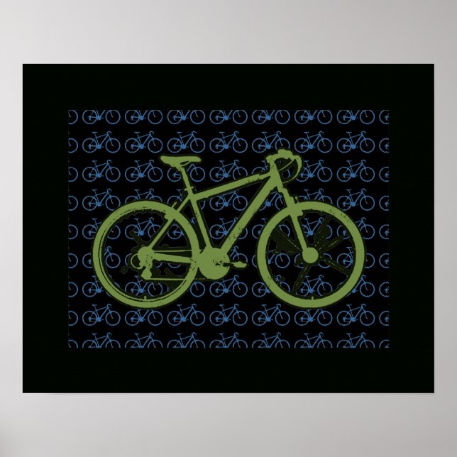 bike on cool pattern poster (Front)