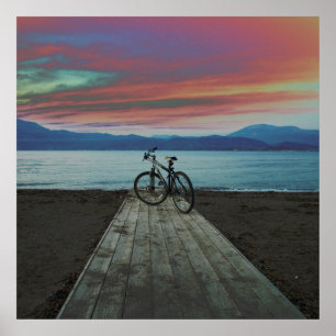Bike On Pier   Greece Poster