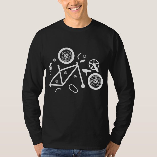 Bike Parts Bicycle Anatomy Biking T-Shirt (Front)