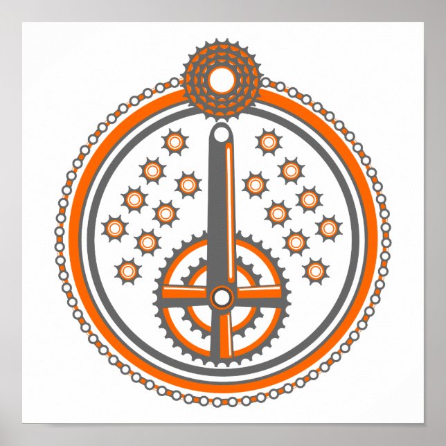 Bike parts pattern poster (Front)