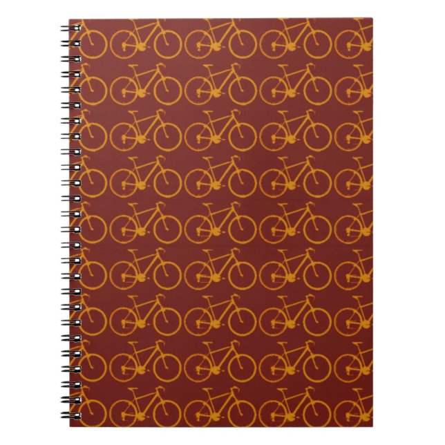bike pattern for cyclists spiral notebook (Front)