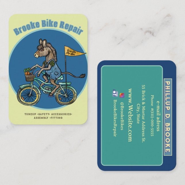 Bike Repair Donkey Business Card (Front/Back)