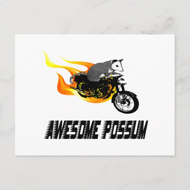 Bike Rider Awesome Possum Postcard (Front)