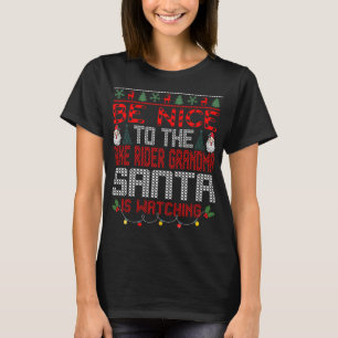 Bike Rider Grandma Christmas Santa Claus Gift T-Shirt