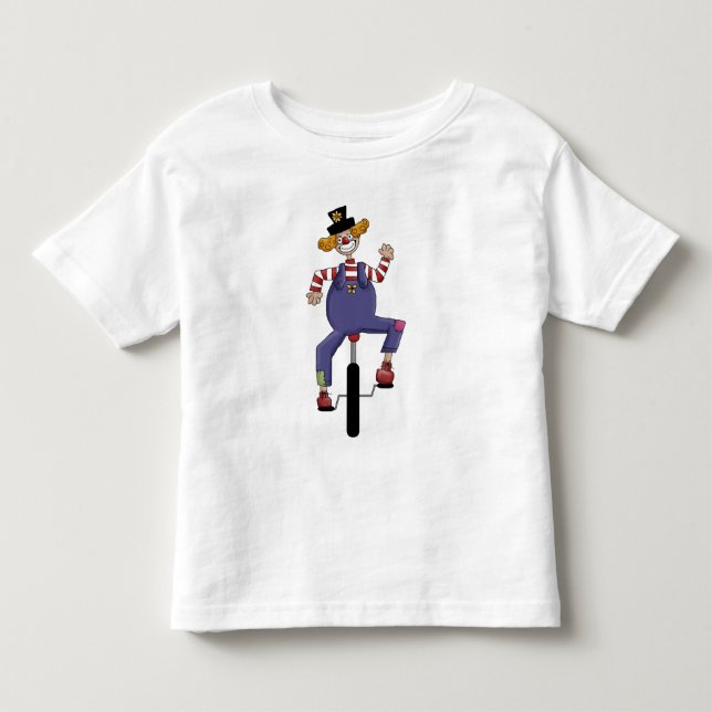 Bike Riding Circus Clown Toddler T-Shirt (Front)