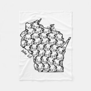 Bike Riding Wisconsin Cycling Mountain Biking Fleece Blanket