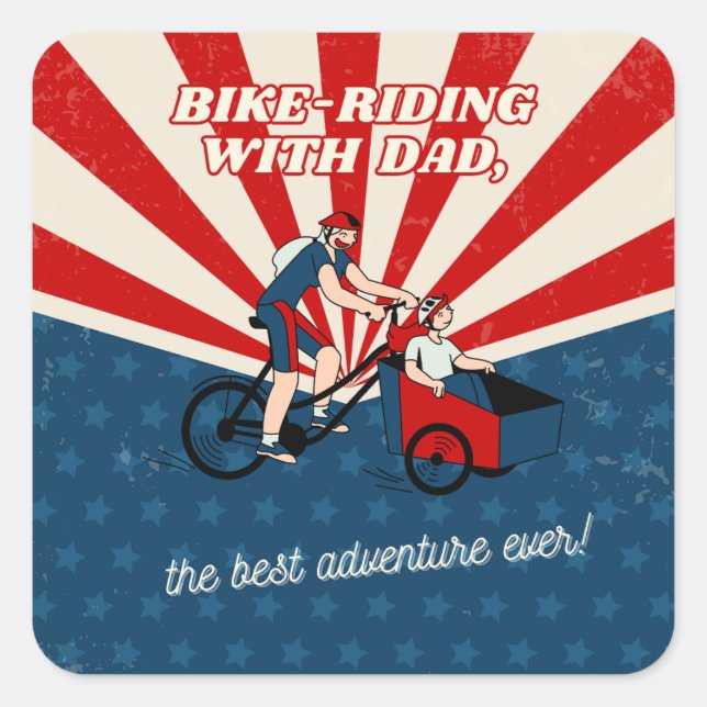 Bike riding with Dad - Fathers Day Sticker (Front)