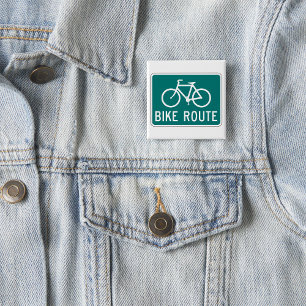 Bike Route Sign Cycling Path Bicycle Trail  15 Cm Square Badge