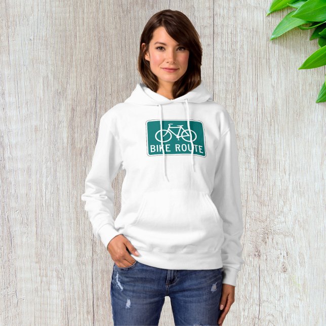 Bike Route Sign Cycling Path Bicycle Trail  Hoodie (Creator Uploaded)